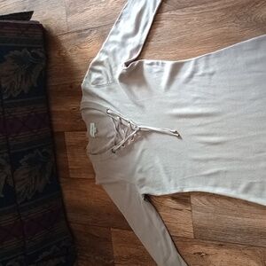 Calvin Klein Dress Cream Colored Tie Front Size Medium